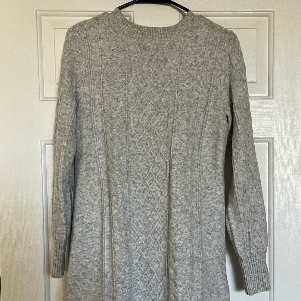 NWOT Ann Taylor Loft Grey Sweater Dress - M